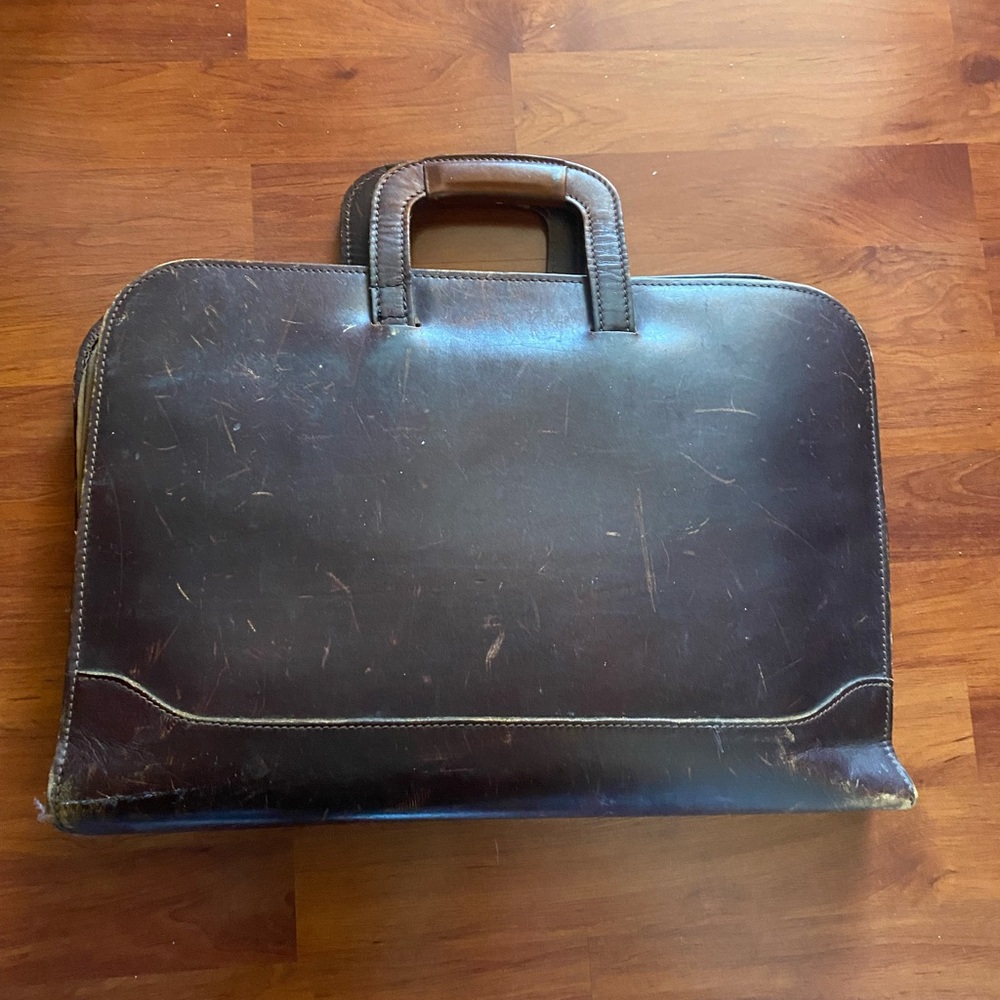 Vintage Genuine Leather Briefcase Made in Canada Brown Attache